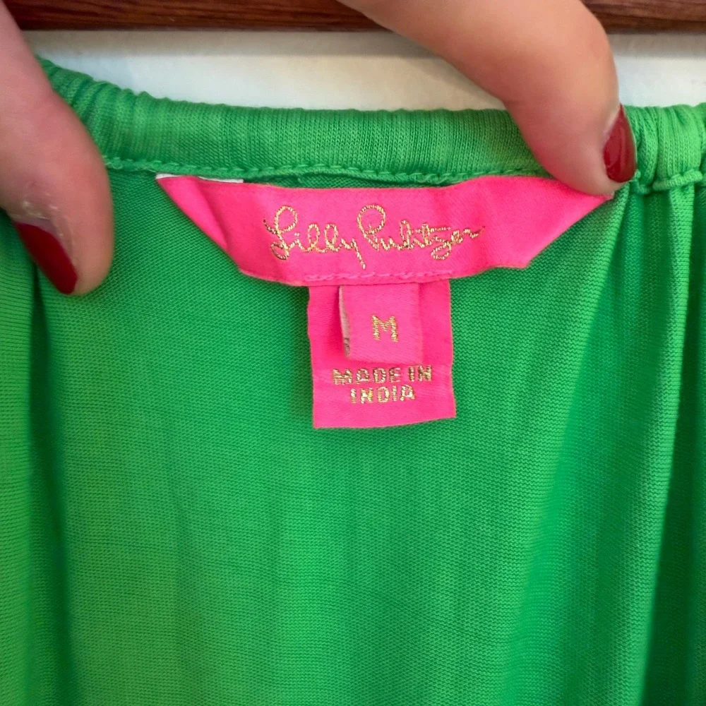 Lilly Pulitzer‎ Maribella Halter Maxi Dress Women Medium Gecko Green Tiered Boho